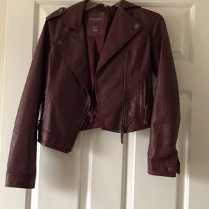 Maroon leather jacket